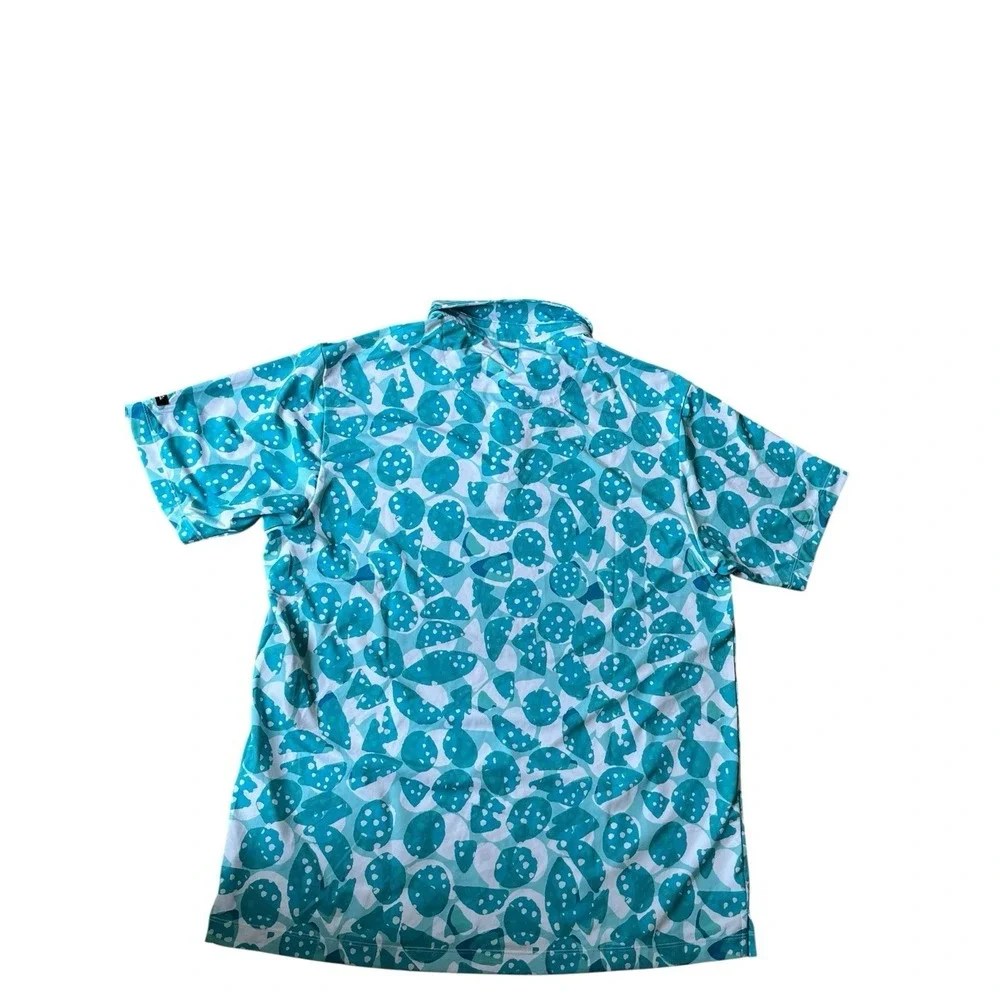 Bad Birdie Bam Bam Golf‎ Polo Shirt Blue Teal Green Sizes XL